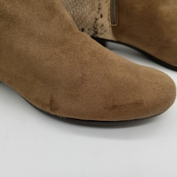 Munro Womens Brown Suede Snake Leather Zipper Lexi  Ankle Booties Size 5.5 M - Picture 7 of 8